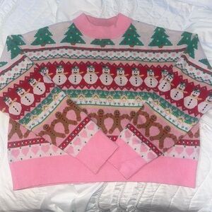 Forever 21 gingerbread Christmas sweater cropped medium